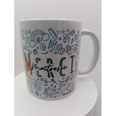 Mug merci maîtresse arc en...