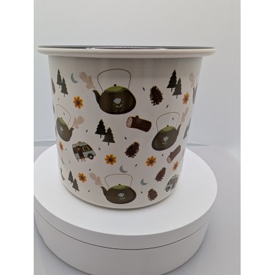 Mug camping métal et email