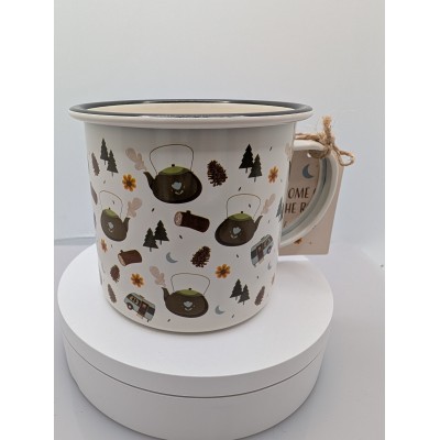 Mug camping métal et email