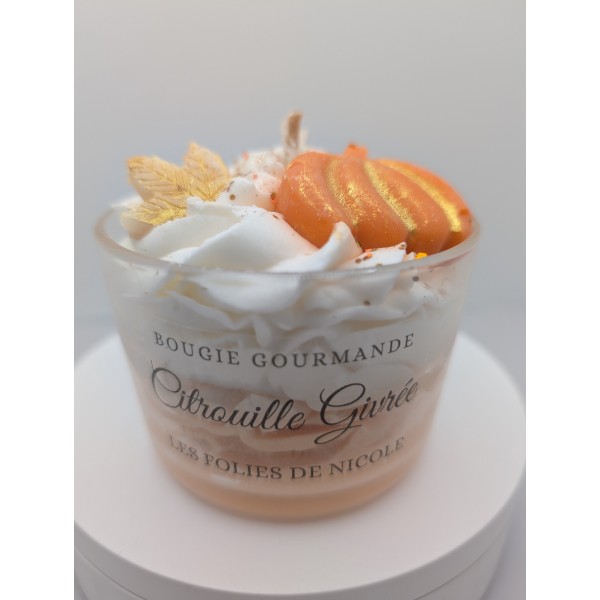 Bougie gourmande "citrouille givrée"