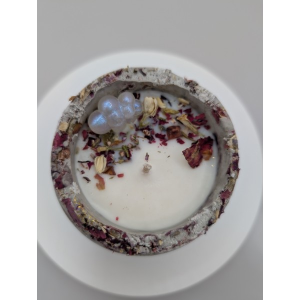 Bougie géode "orange confite"